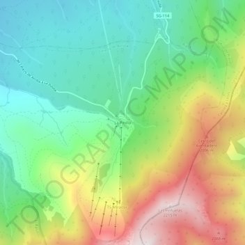 Mappa topografica La Pinilla, altitudine, rilievo