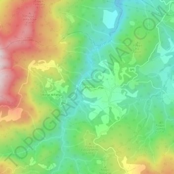 Mappa topografica Travale, altitudine, rilievo