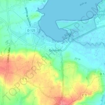 Mappa topografica Kerilis, altitudine, rilievo