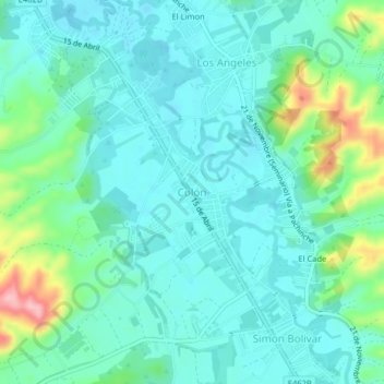 Mappa topografica Colón, altitudine, rilievo