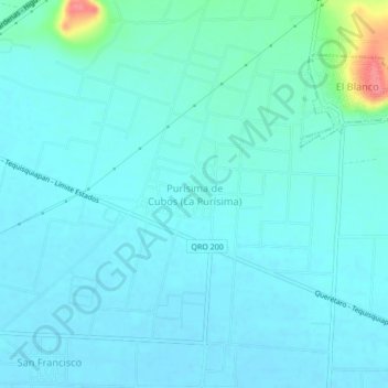 Mappa topografica Purísima de Cubos (La Purísima), altitudine, rilievo