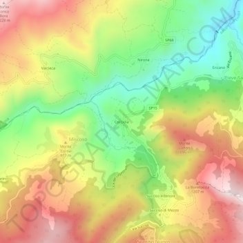 Mappa topografica Cecciola, altitudine, rilievo