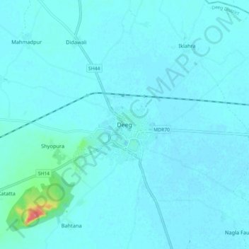 Mappa topografica Deeg, altitudine, rilievo