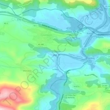 Mappa topografica Vilde, altitudine, rilievo