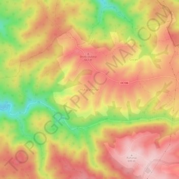 Mappa topografica Huta Voivozi, altitudine, rilievo