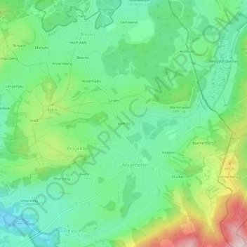 Mappa topografica Vorholz, altitudine, rilievo