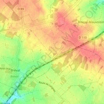 Mappa topografica La Buttte, altitudine, rilievo