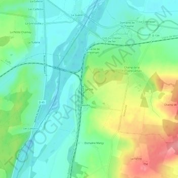 Mappa topografica La Cité, altitudine, rilievo