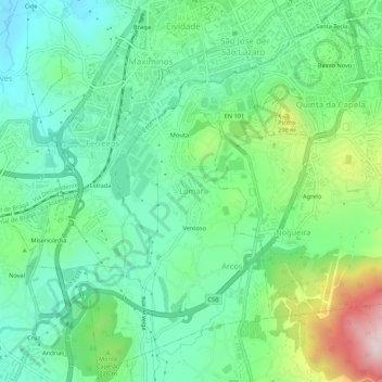 Mappa topografica Lomar, altitudine, rilievo
