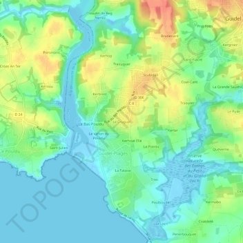 Mappa topografica Le Cruguel, altitudine, rilievo