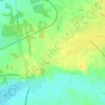 Mappa topografica Les Sables, altitudine, rilievo