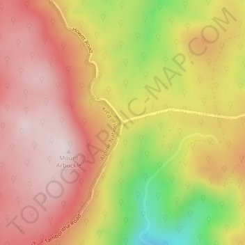 Mappa topografica Arbuckle Junction, altitudine, rilievo
