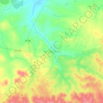 Mappa topografica Sobral da Adiça, altitudine, rilievo