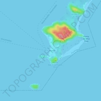 Mappa topografica Encantadas, altitudine, rilievo