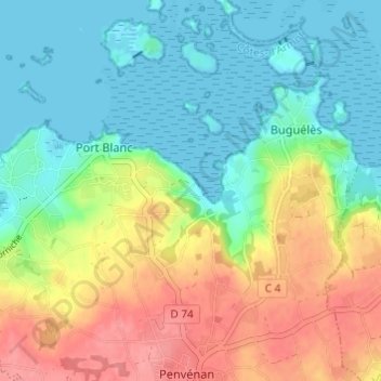 Mappa topografica Pellinec, altitudine, rilievo