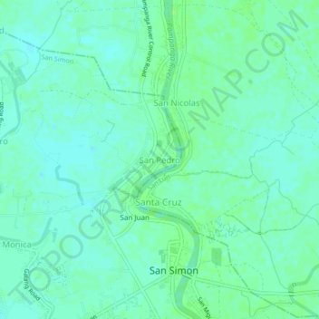 Mappa topografica San Pedro, altitudine, rilievo