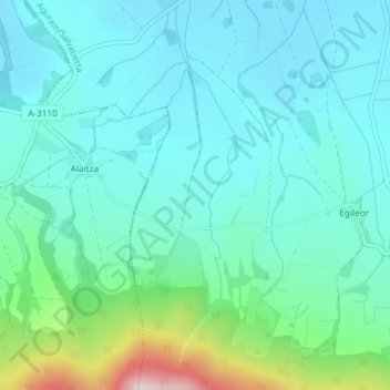 Mappa topografica Fuente Oneri, altitudine, rilievo