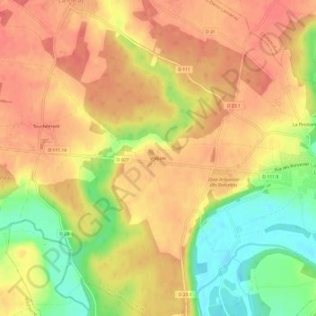 Mappa topografica Vilquier, altitudine, rilievo