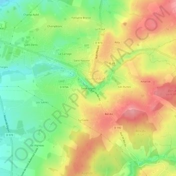 Mappa topografica Saint-Léger, altitudine, rilievo