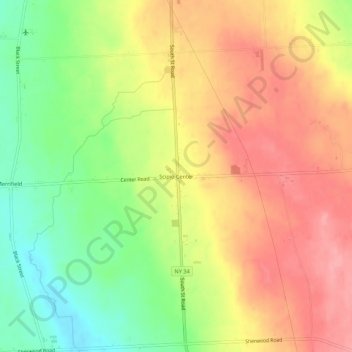 Mappa topografica Scipio Center, altitudine, rilievo
