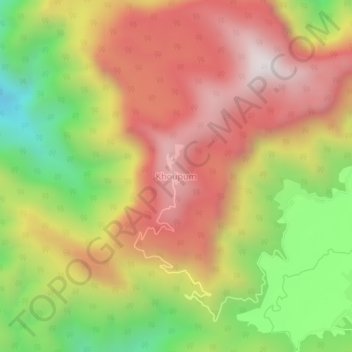 Mappa topografica Khoupum, altitudine, rilievo