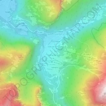 Mappa topografica Maison Neuve, altitudine, rilievo