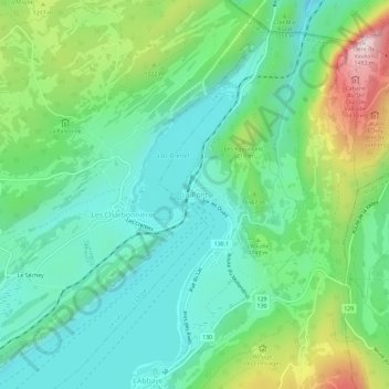 Mappa topografica Le Pont, altitudine, rilievo