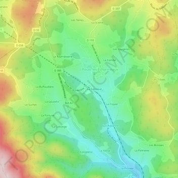 Mappa topografica La Fabrique, altitudine, rilievo