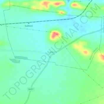 Mappa topografica Sulikeri, altitudine, rilievo
