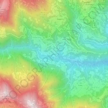 Mappa topografica Lavina, altitudine, rilievo