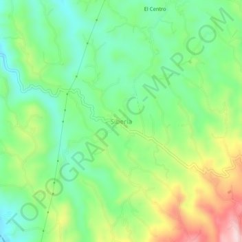 Mappa topografica Siberia, altitudine, rilievo
