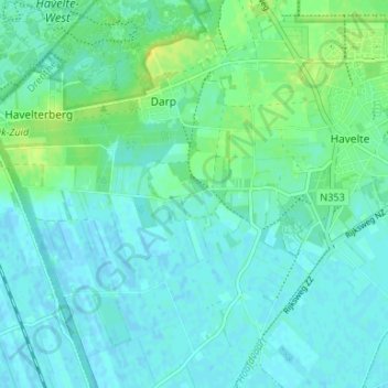 Mappa topografica Busselte, altitudine, rilievo