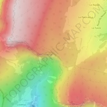 Mappa topografica Grotte de la Doria, altitudine, rilievo