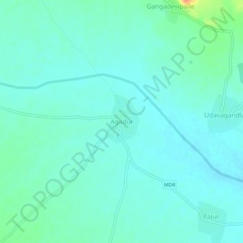 Mappa topografica Agadur, altitudine, rilievo