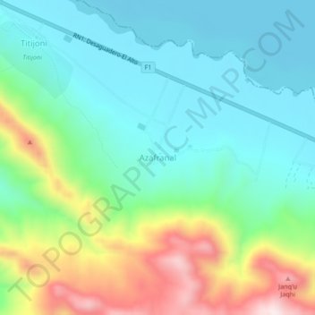 Mappa topografica Azafranal, altitudine, rilievo