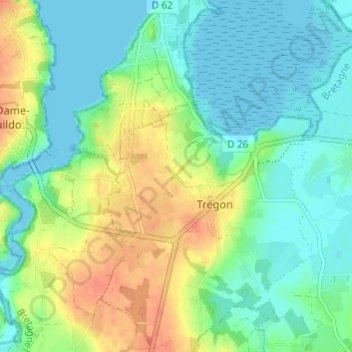 Mappa topografica Les Vaux, altitudine, rilievo