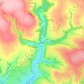 Mappa topografica Login, altitudine, rilievo