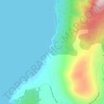 Mappa topografica Renahue, altitudine, rilievo