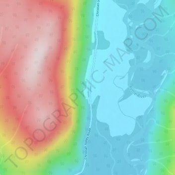 Mappa topografica Christian Valley, altitudine, rilievo