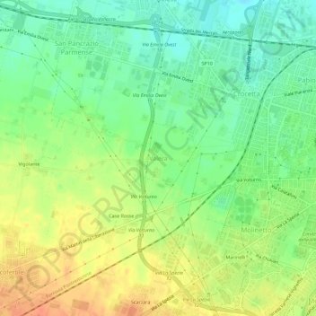 Mappa topografica Valera, altitudine, rilievo