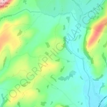 Mappa topografica Bwlchmaenllwyd, altitudine, rilievo
