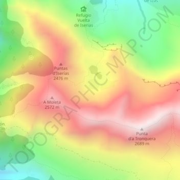 Mappa topografica Circo de Samán, altitudine, rilievo