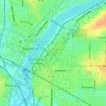 Mappa topografica Haight Park, altitudine, rilievo