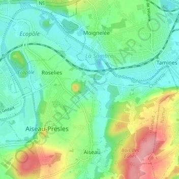 Mappa topografica Ménonry, altitudine, rilievo