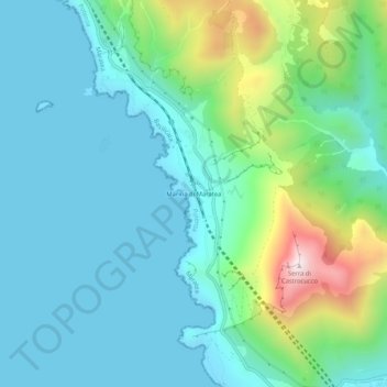 Mappa topografica Marina di Maratea, altitudine, rilievo