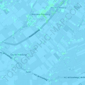 Mappa topografica Terdiek, altitudine, rilievo