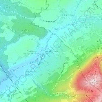 Mappa topografica Longevilles Hautes, altitudine, rilievo