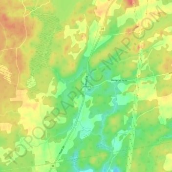 Mappa topografica Godfrey, altitudine, rilievo