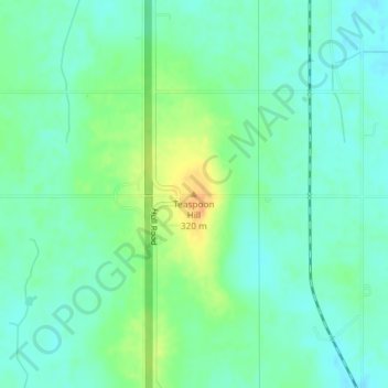 Mappa topografica Teaspoon Hill, altitudine, rilievo