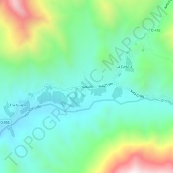 Mappa topografica Hurtado, altitudine, rilievo